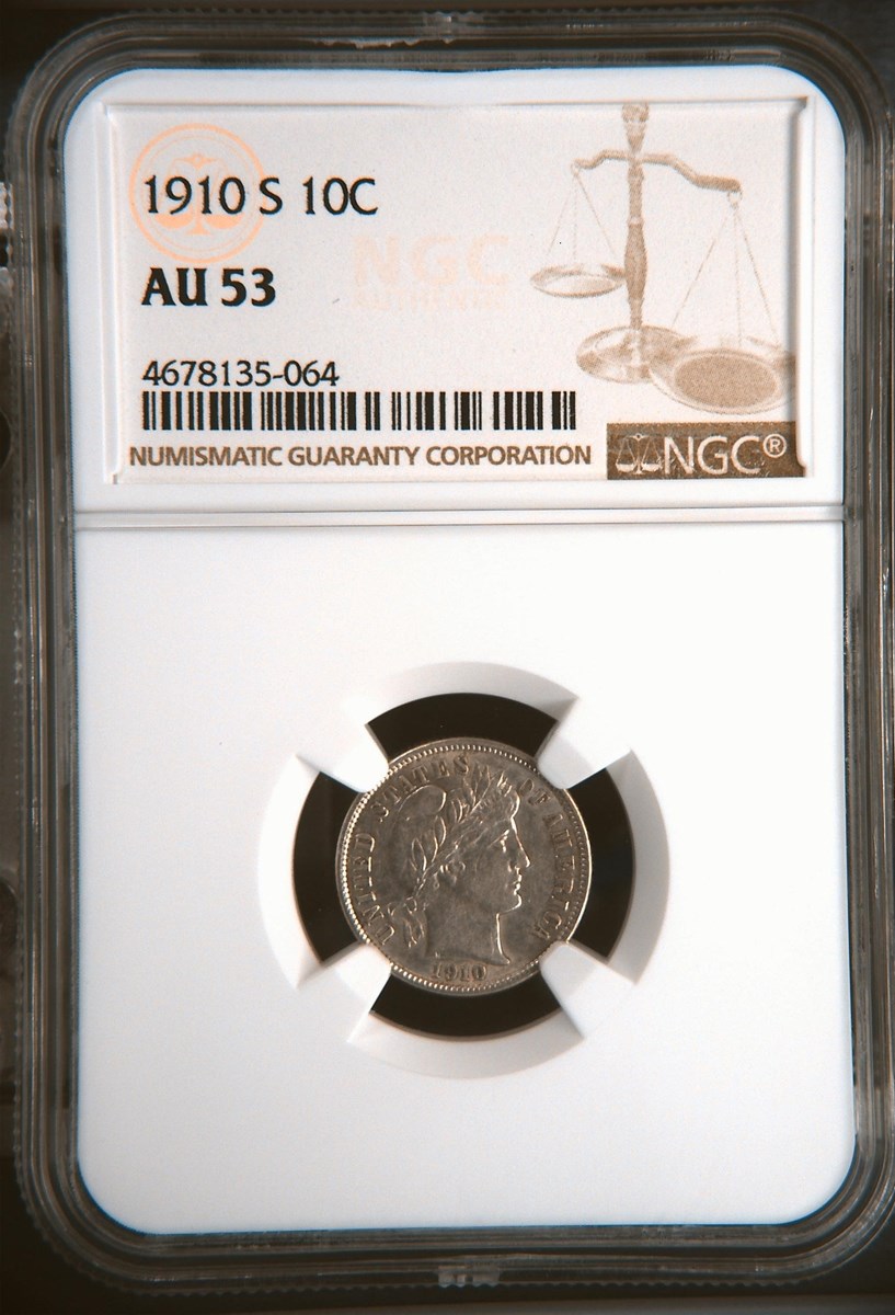 1910 S 10C MS | Coin Explorer | NGC