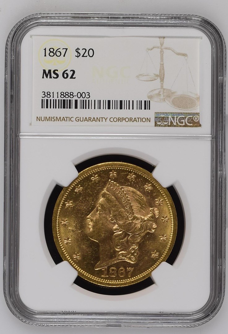 1867 $20 MS | Coin Explorer | NGC