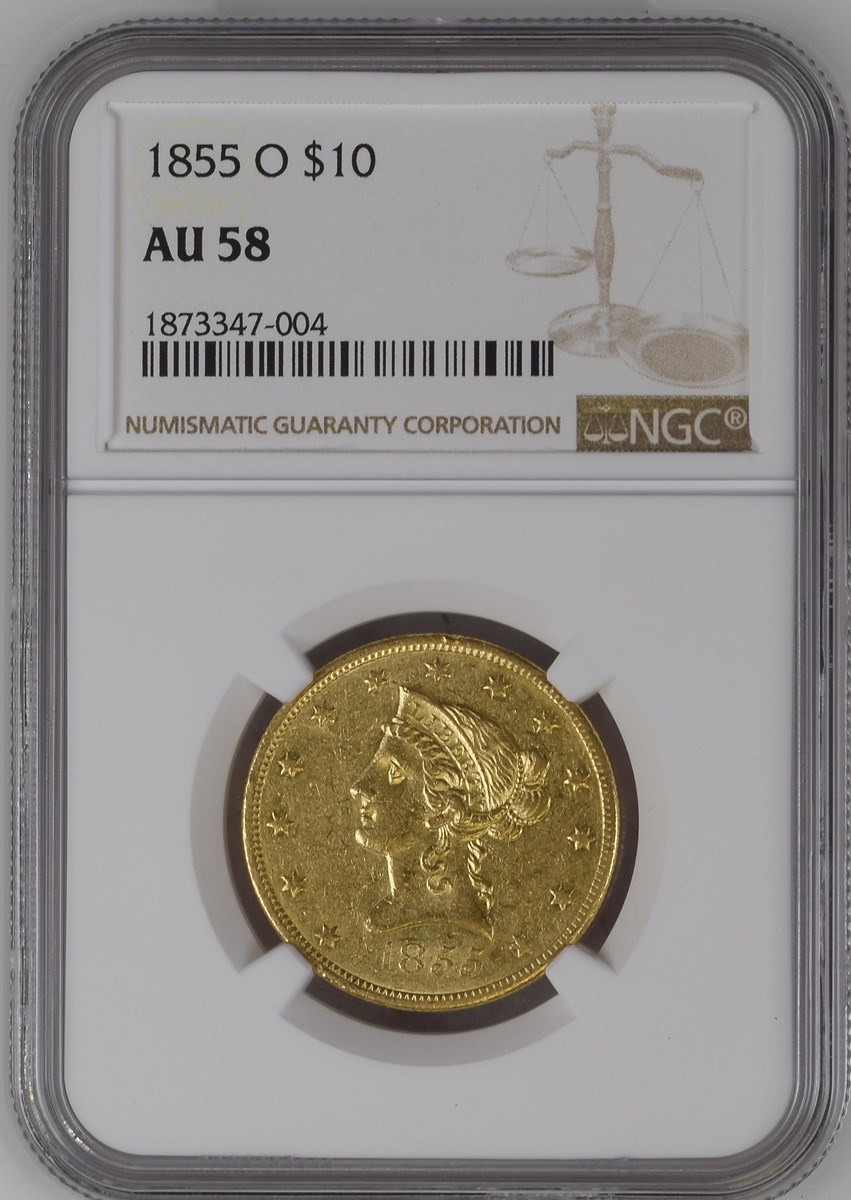1855 O $10 MS | Coin Explorer | NGC