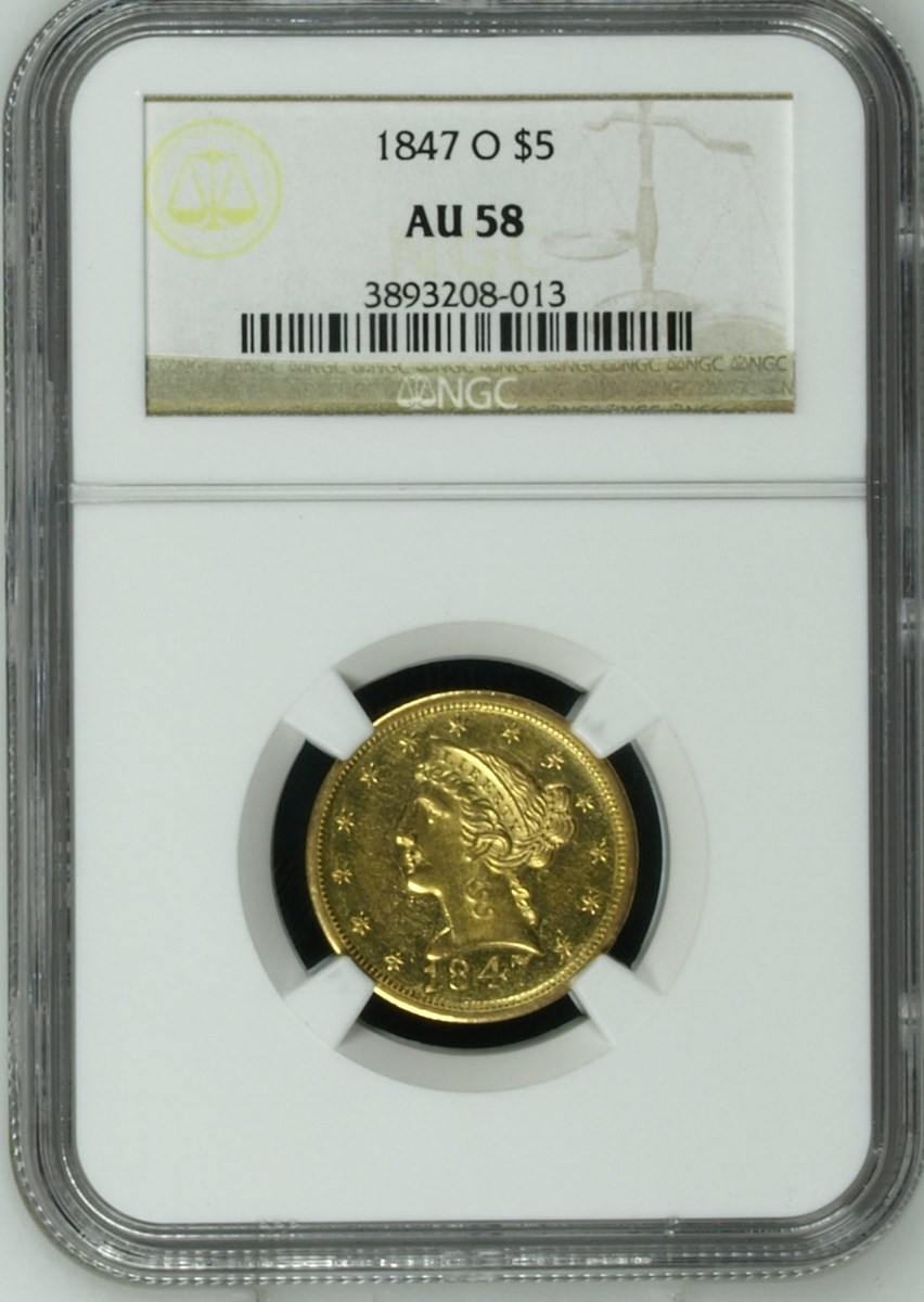 1847 O $5 MS | Coin Explorer | NGC