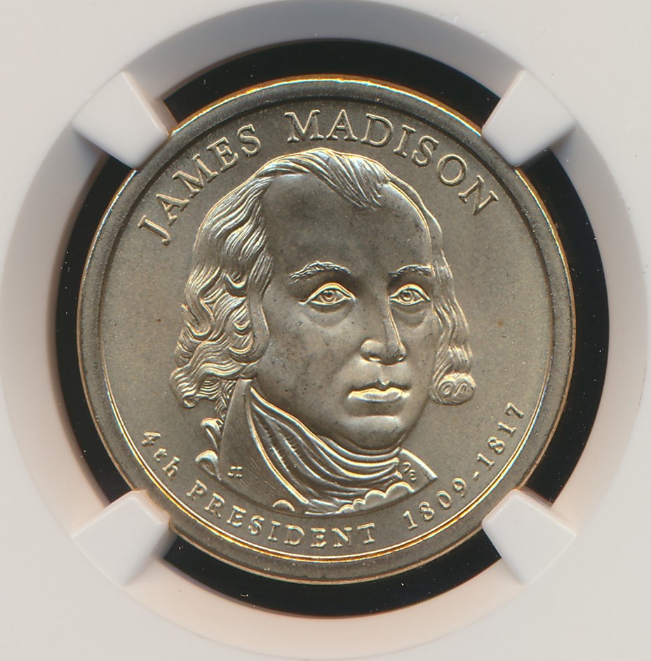 2007 P James Madison 1 MS Presidential Dollars NGC