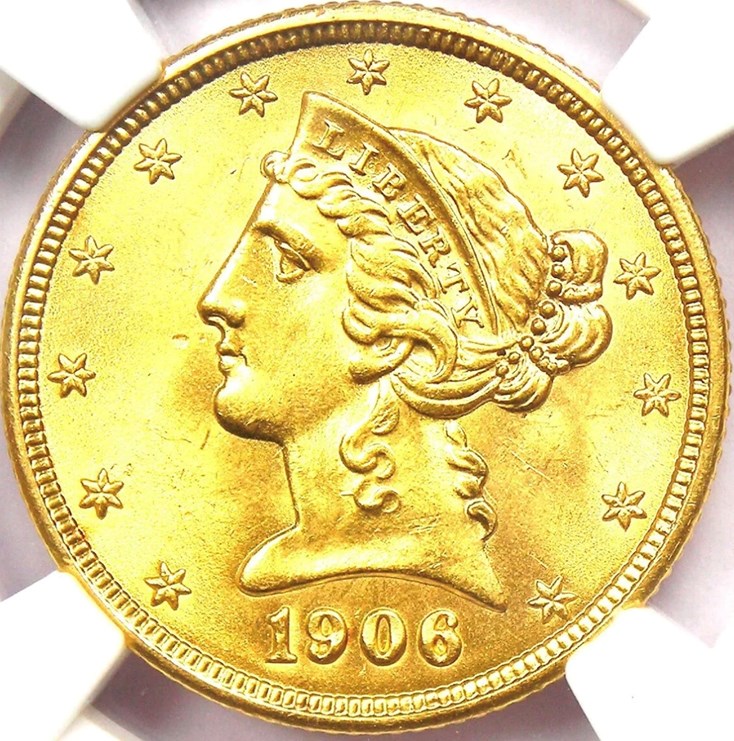 1906 $5 MS | Coin Explorer | NGC