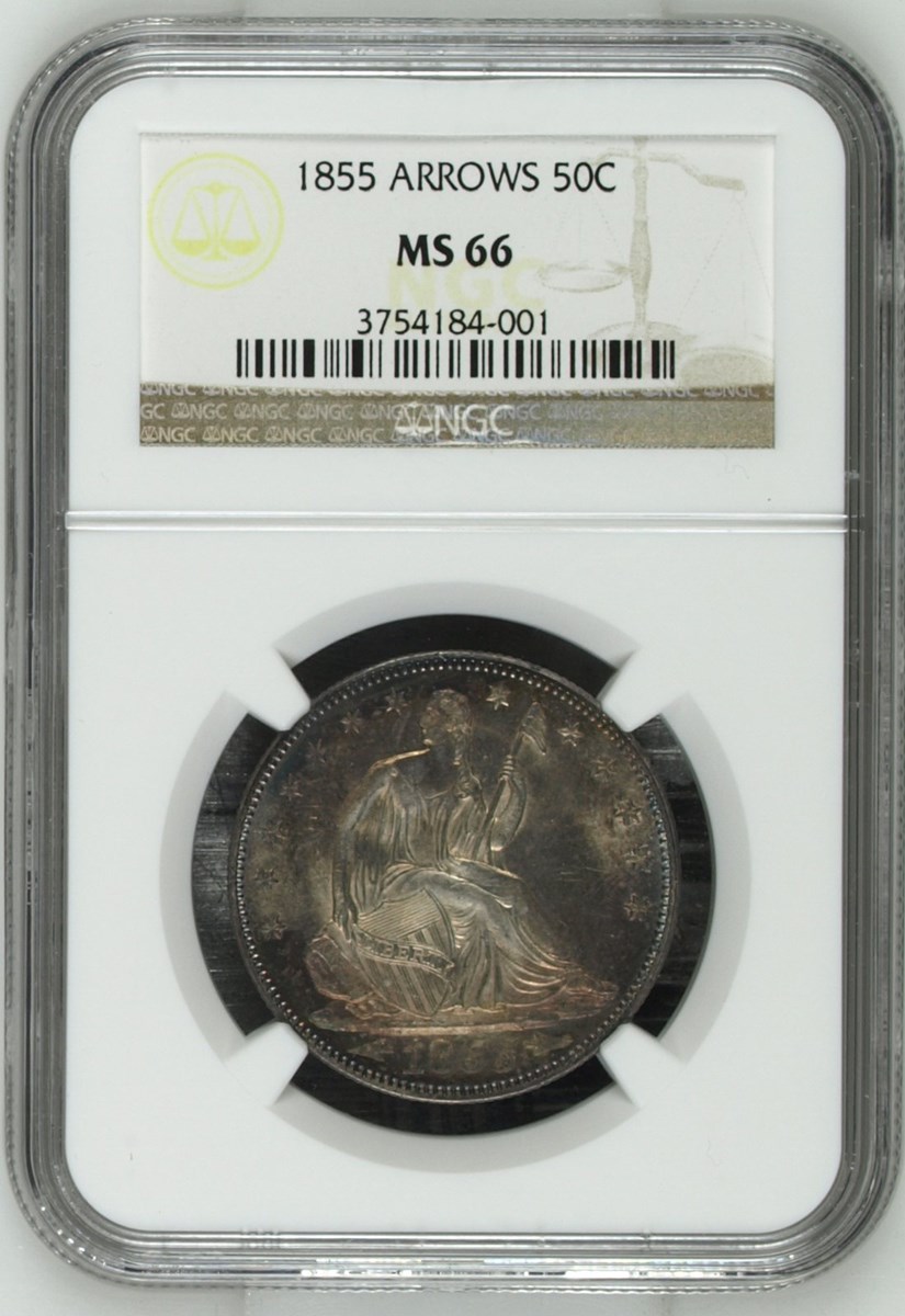 1855 ARROWS 50C MS | Coin Explorer | NGC