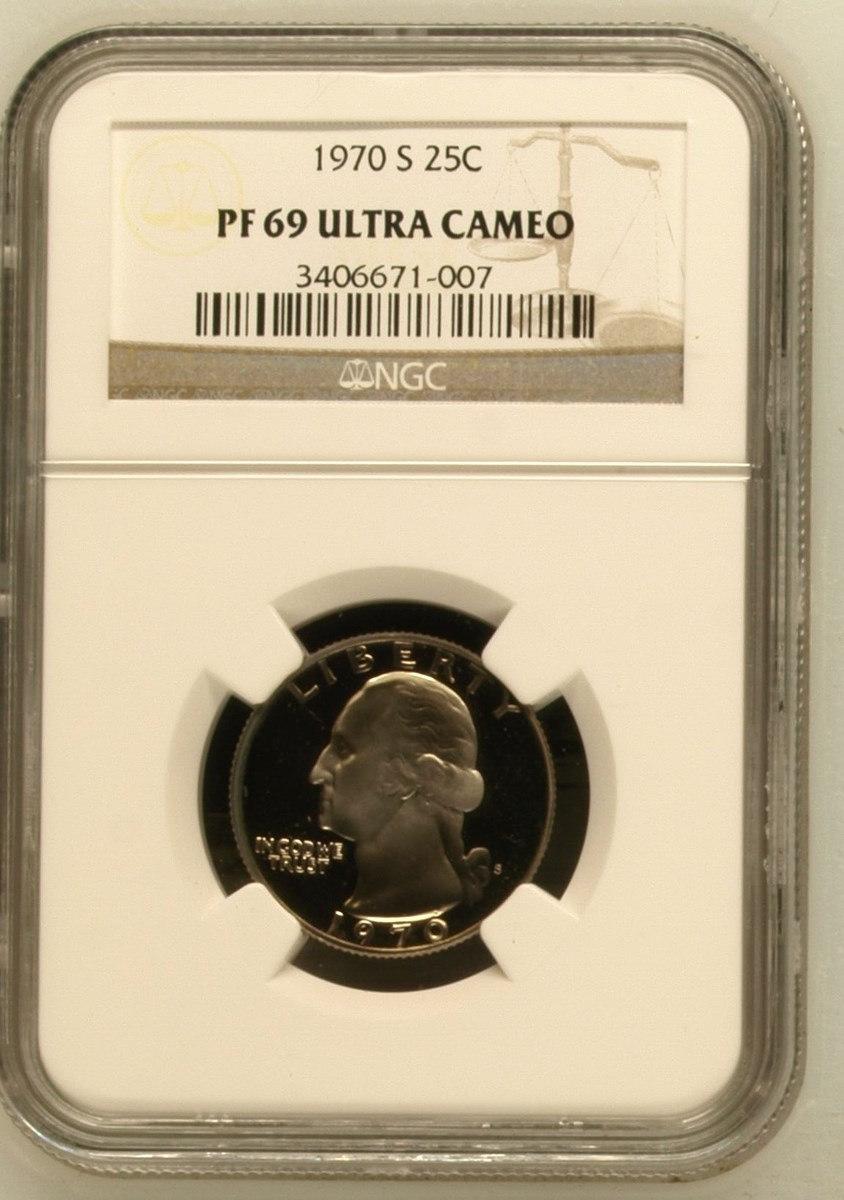 NGC 30周年記念 1987 S 25C サンプル品 1970 S 25C PF | Coin Explorer | NGC