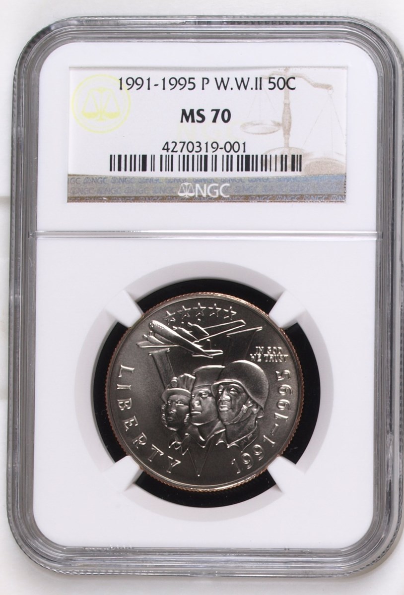 1991-1995 P World War II Anniversary 50C MS | Coin Explorer | NGC