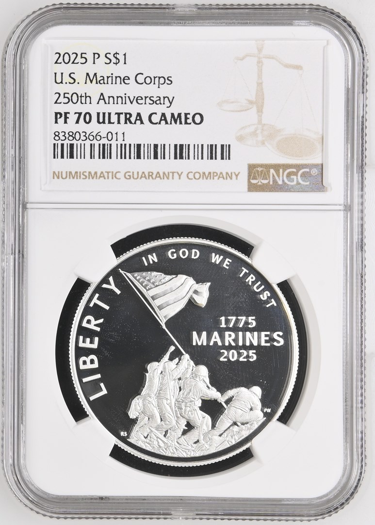 2025 P U.S. Marine Corps S$1 PF | Coin Explorer | NGC