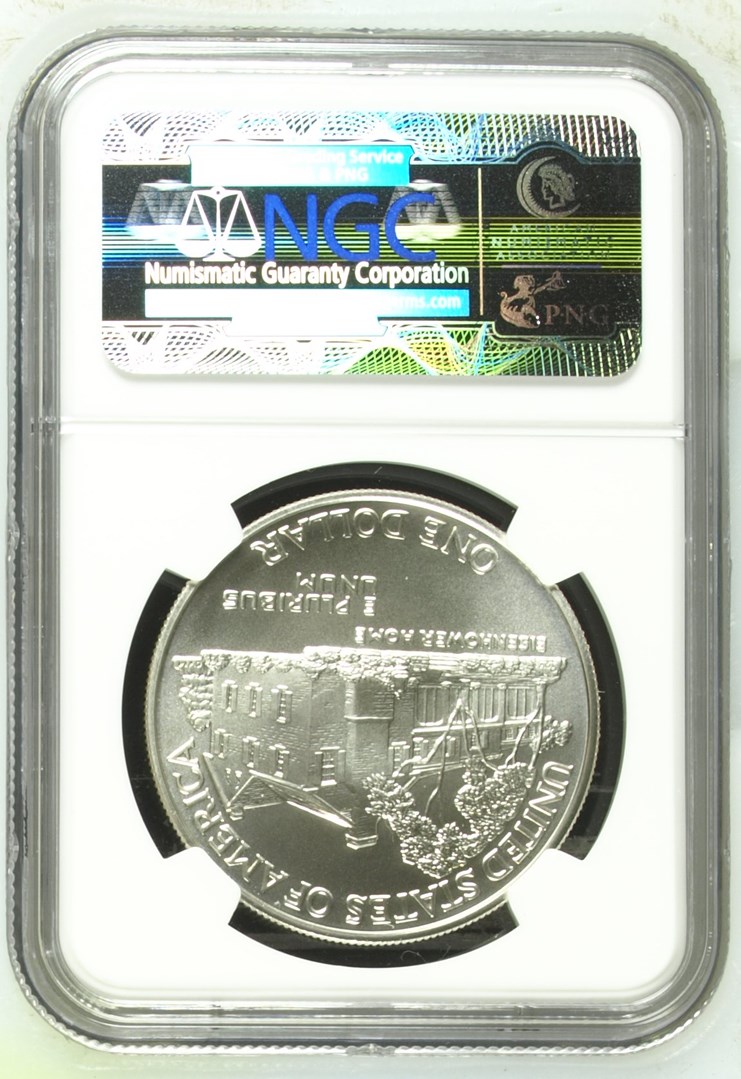 1990 W EISENHOWER CENTENNIAL S$1 MS | Coin Explorer | NGC