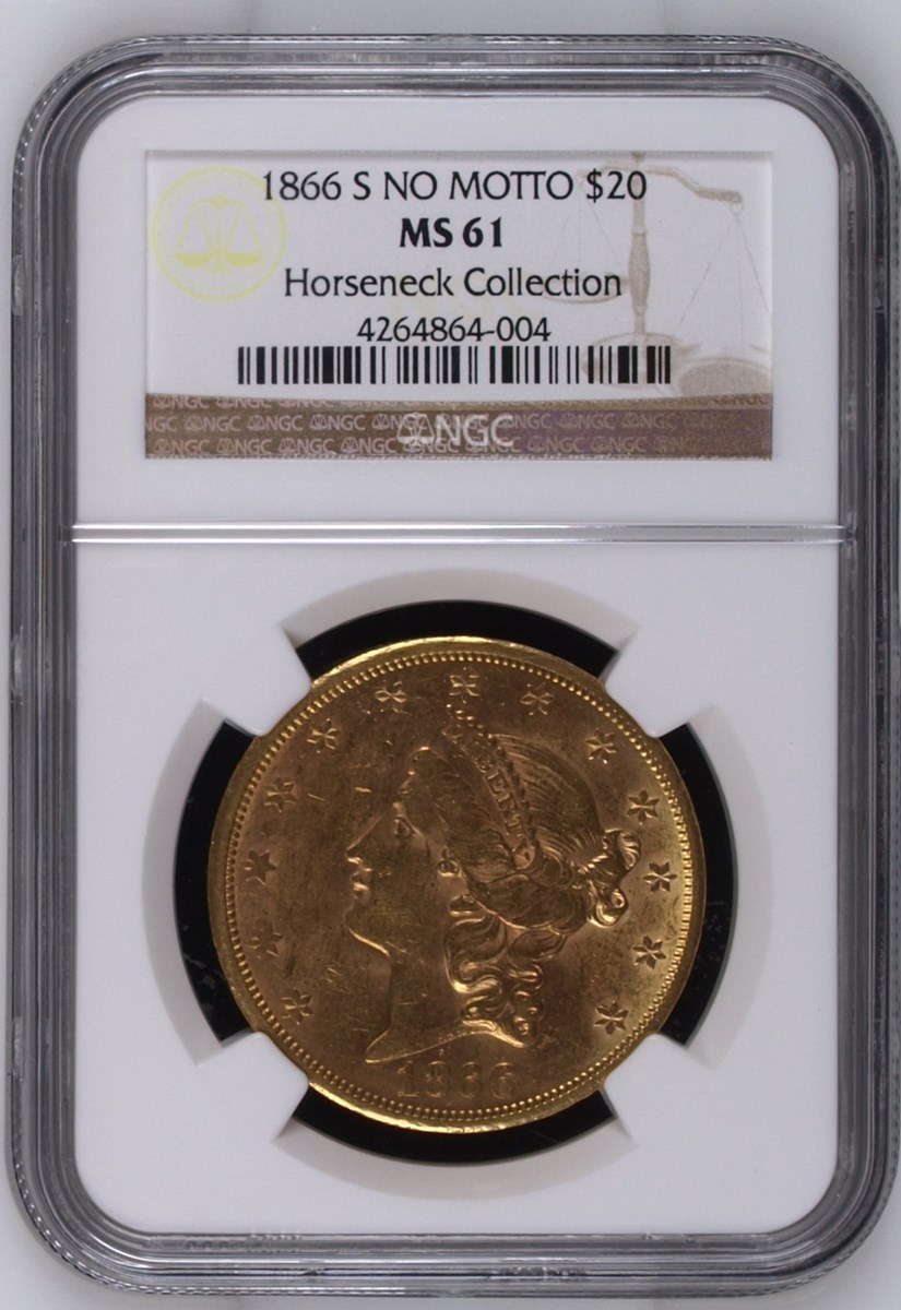 1866 S NO MOTTO $20 MS | Coin Explorer | NGC