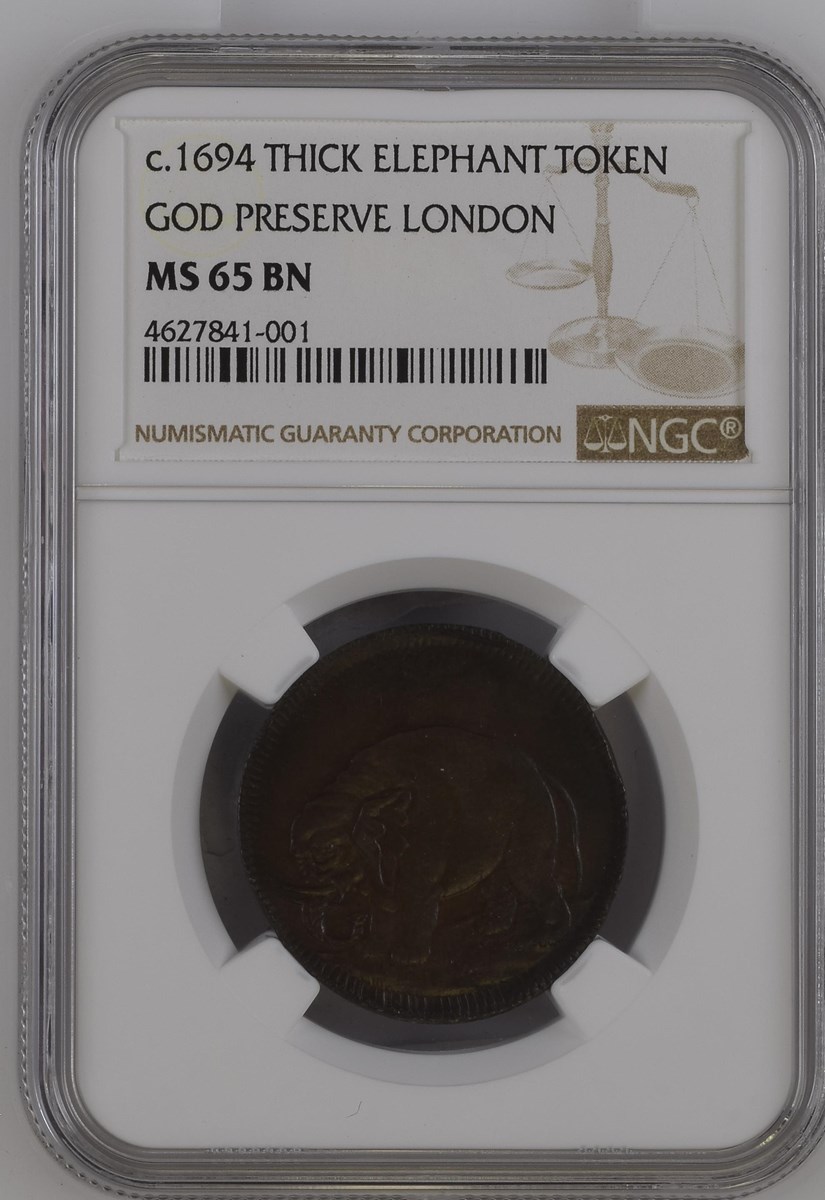 c.1694 THICK ELEPHANT GOD PRESERVE LONDON TOKEN MS | Coin Explorer