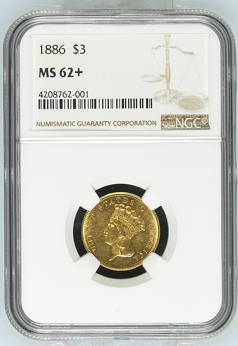 1886 $3 MS | Coin Explorer | NGC