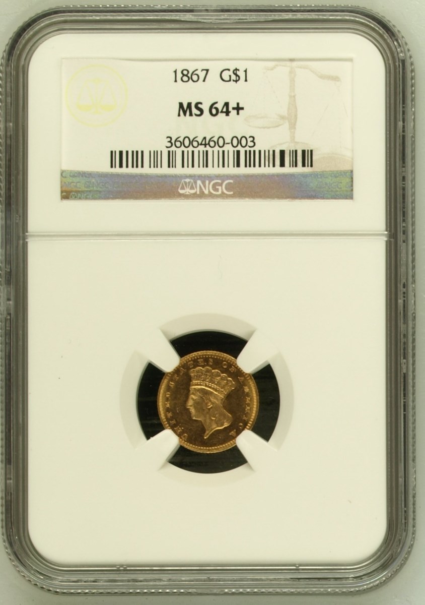 1867 G$1 MS | Coin Explorer | NGC