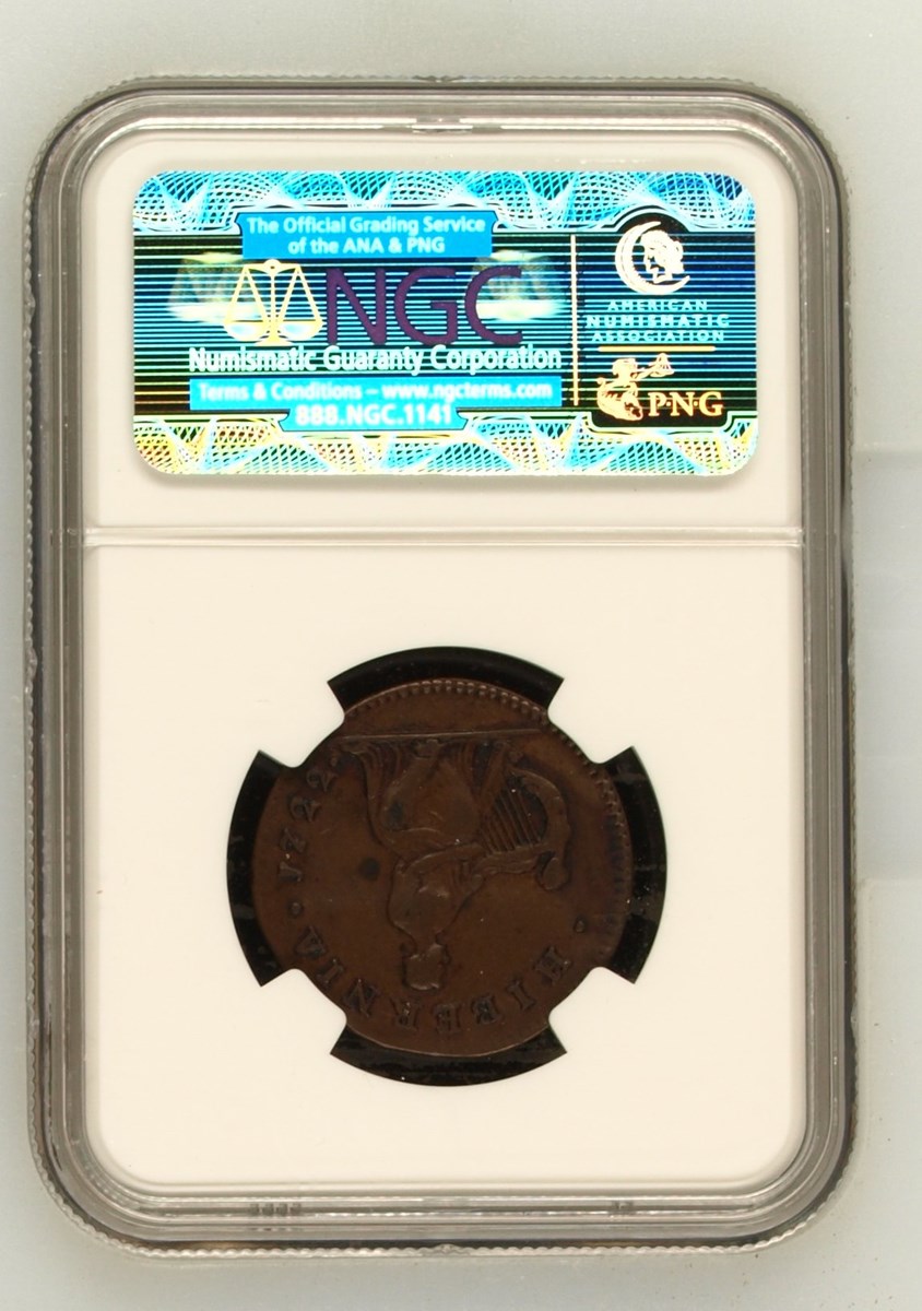 1722 HARP LEFT HIBERNIA S-6600 1/2P MS | Coin Explorer | NGC