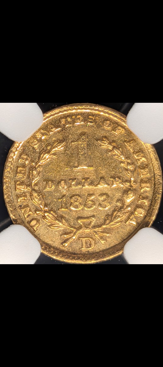 1853 D G$1 MS | Coin Explorer | NGC