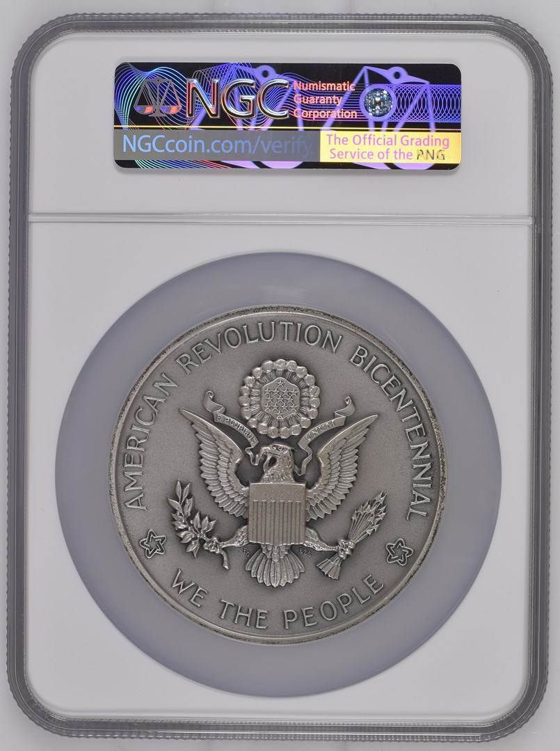 SILVER刻印 表彰記念章 約70g 76mm NATIONAL BICENTENNIAL Medal Matte Sliver Coin Details - The