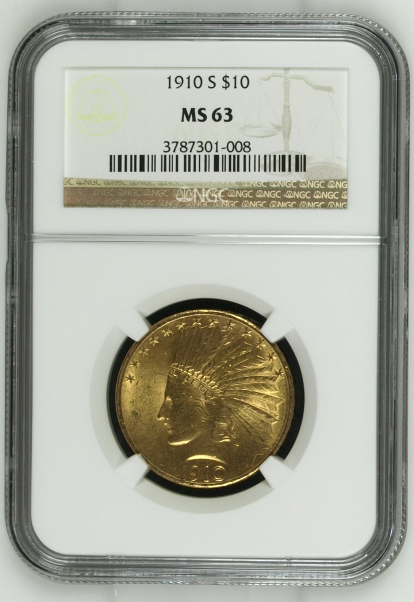 1910 S $10 MS | Coin Explorer | NGC