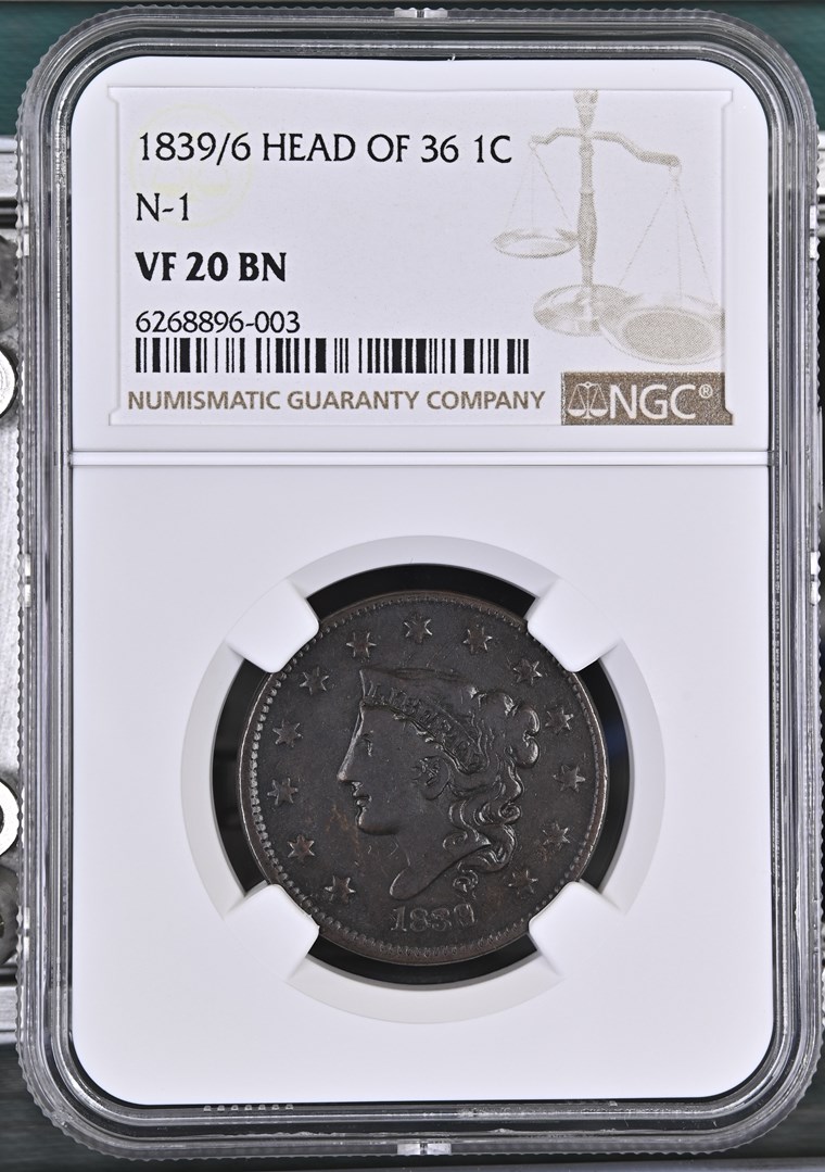 1839/6 HEAD OF 36 N-1 1C MS | Coin Explorer | NGC