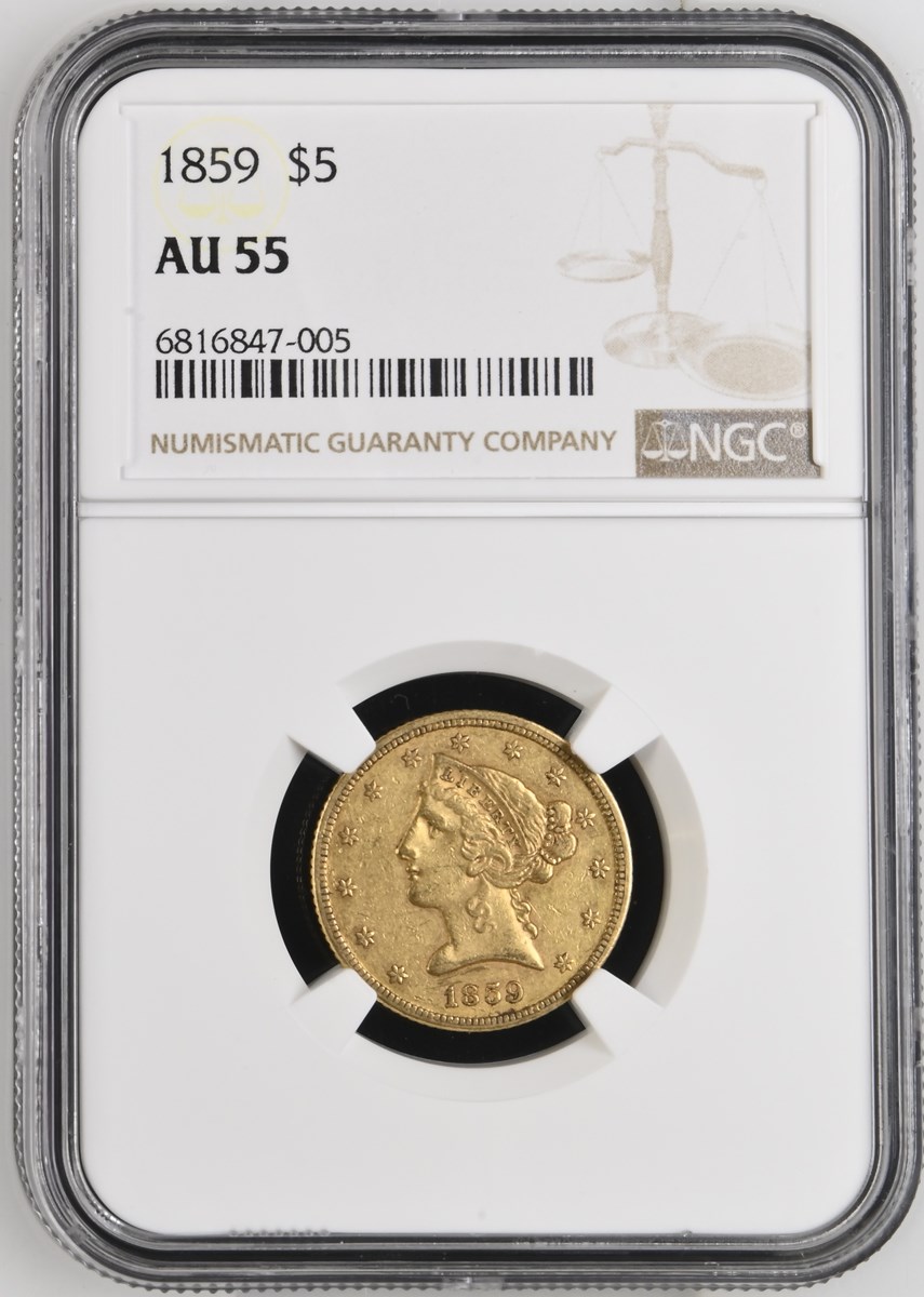 1859 $5 MS | Coin Explorer | NGC