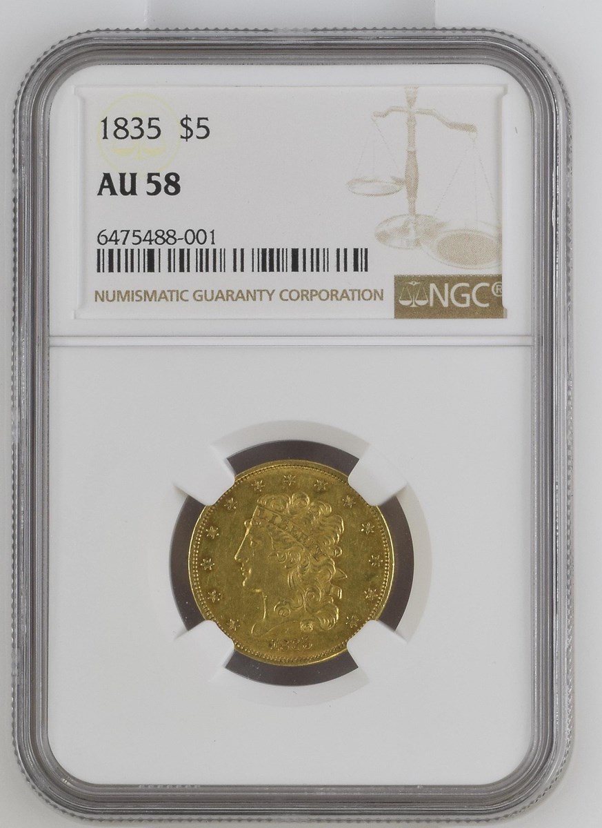1835 $5 MS | Coin Explorer | NGC