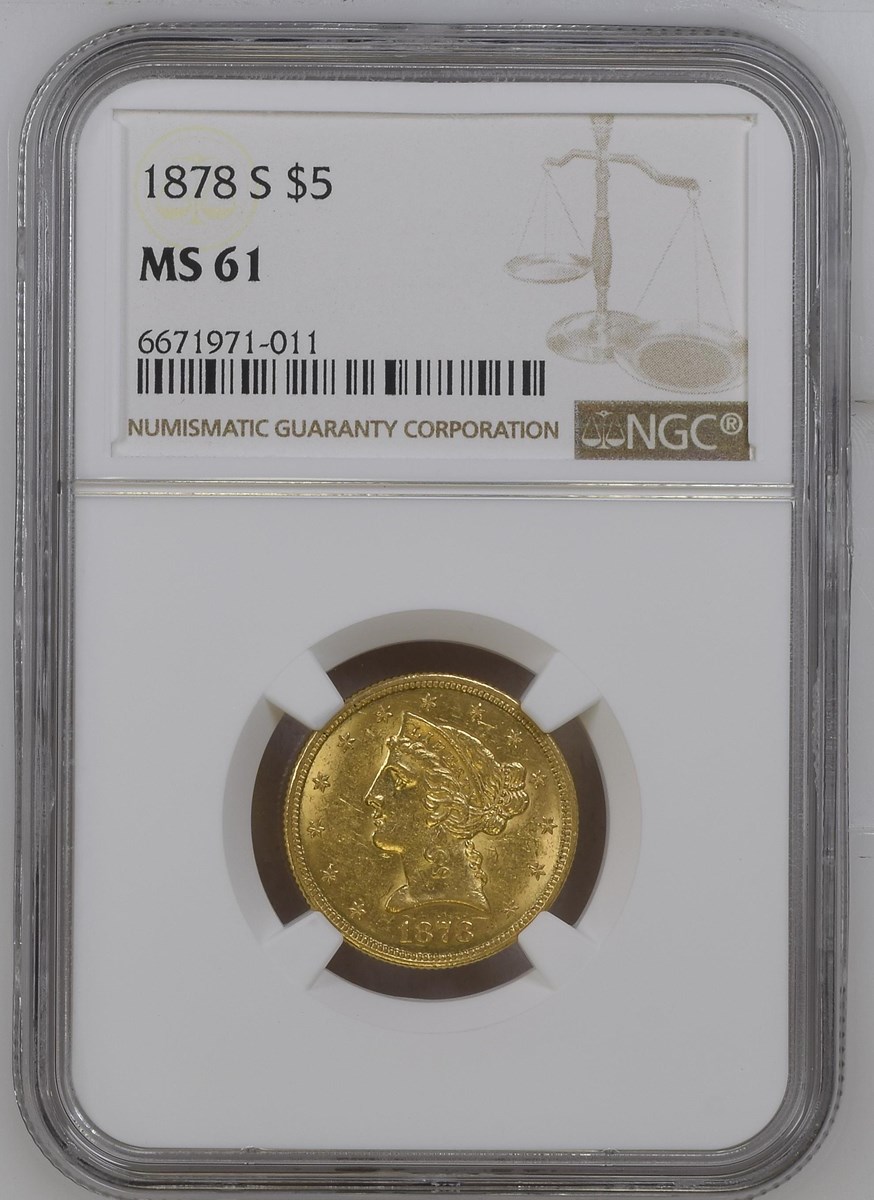 1878 S $5 MS | Coin Explorer | NGC