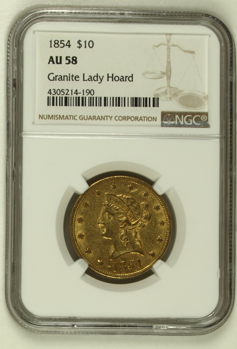 1854 $10 MS | Coin Explorer | NGC