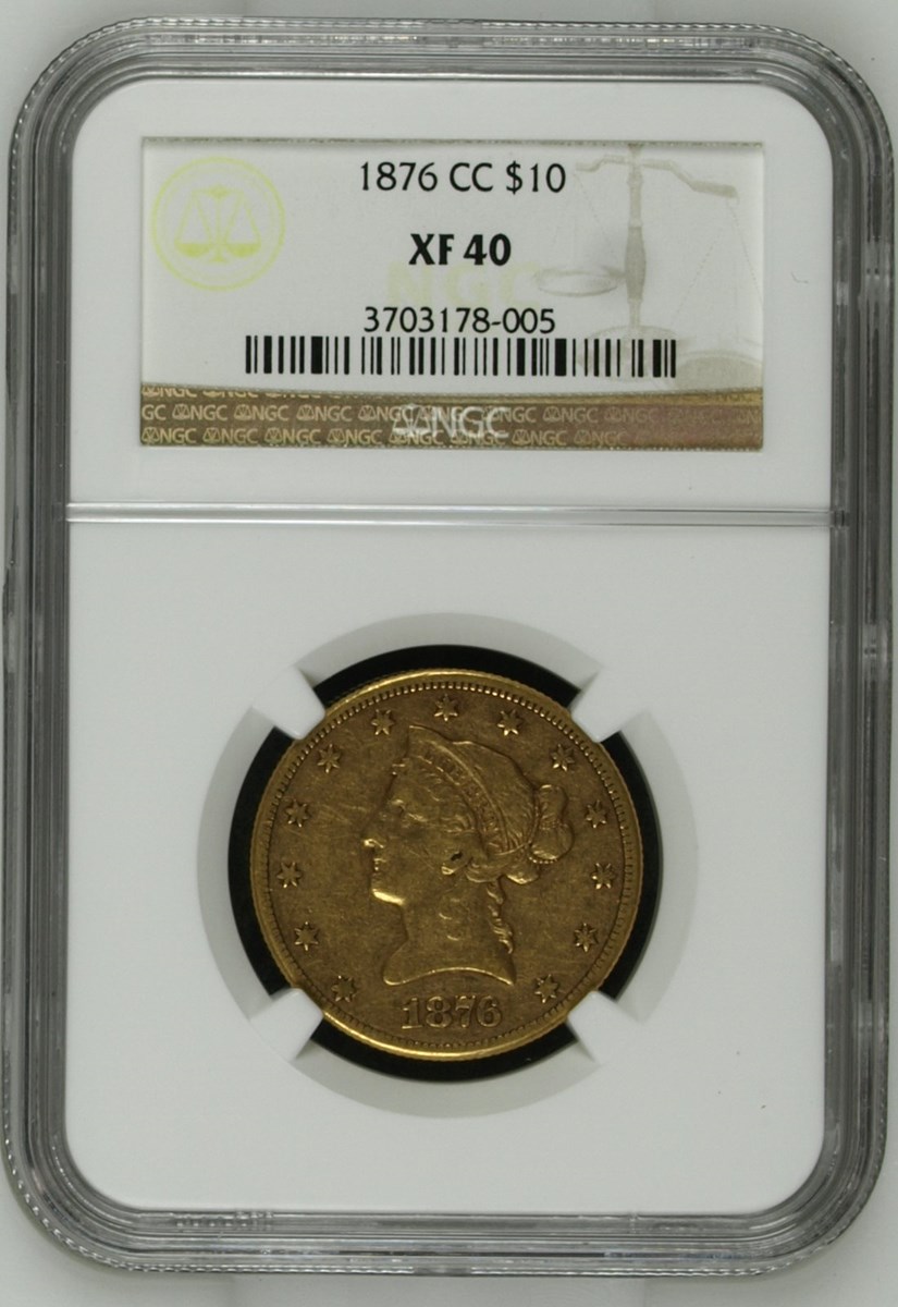 1876 CC $10 MS | Coin Explorer | NGC