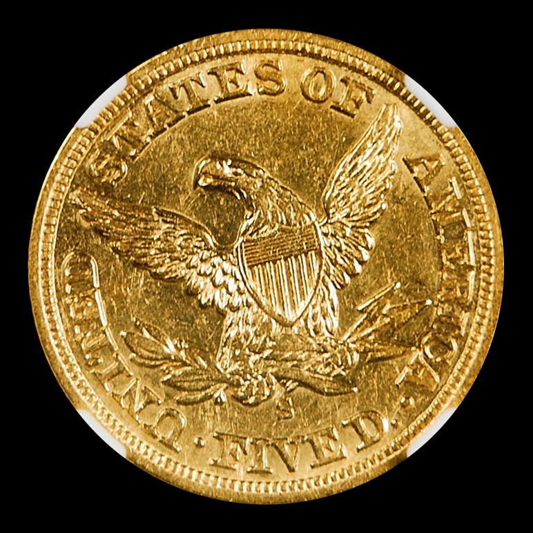 1860 S $5 MS | Coin Explorer | NGC