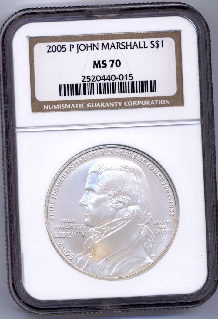 2005 P JOHN MARSHALL S$1 MS | Coin Explorer | NGC