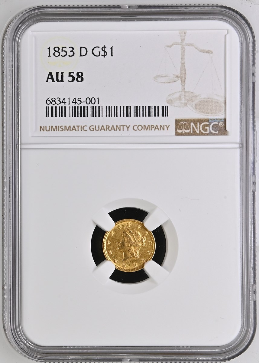 1853 D G$1 MS | Coin Explorer | NGC