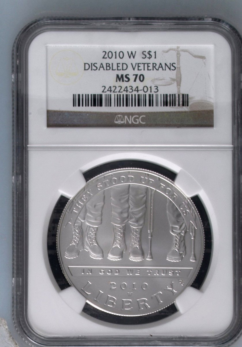2010 W DISABLED VETERANS S$1 MS | Coin Explorer | NGC