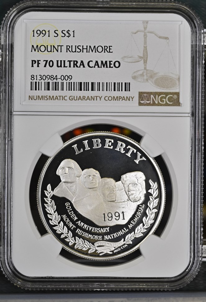 1991 S MOUNT RUSHMORE S$1 PF | Coin Explorer | NGC