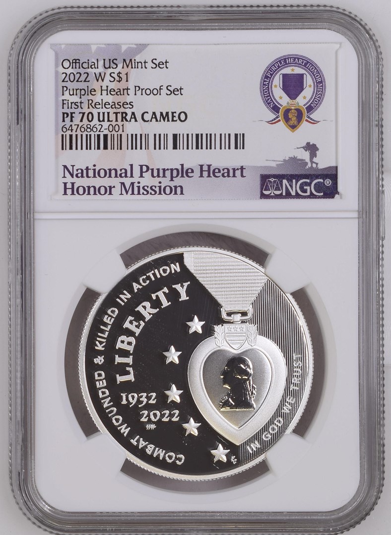 2022 W Purple Heart S$1 PF | Coin Explorer | NGC