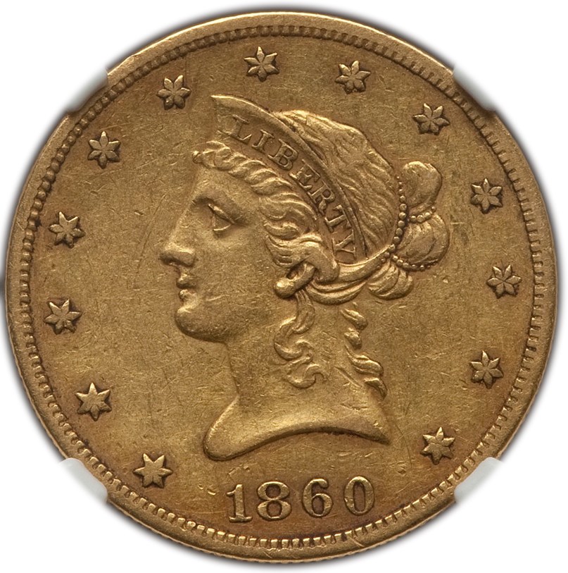 1860 O $10 MS | Coin Explorer | NGC