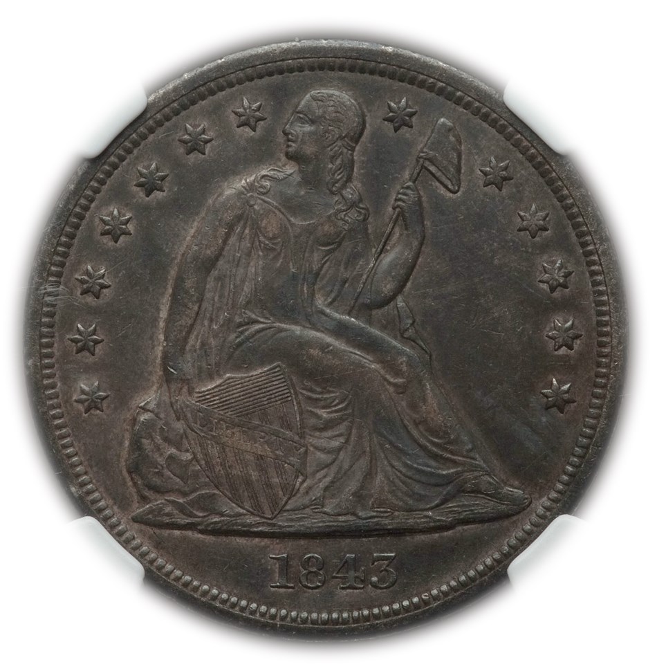 1843 $1 MS | Coin Explorer | NGC