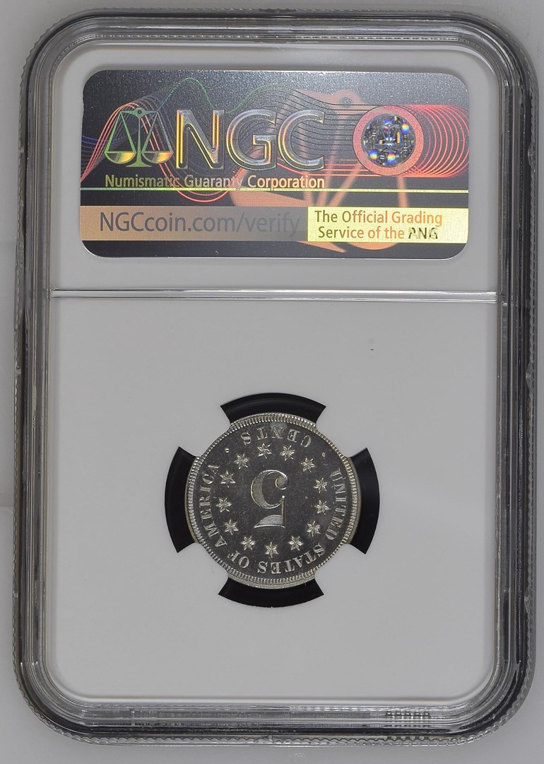 1867 NO RAYS 5C PF | Coin Explorer | NGC