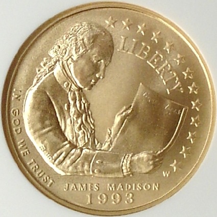 1993 W JAMES MADISON $5 MS | Coin Explorer | NGC