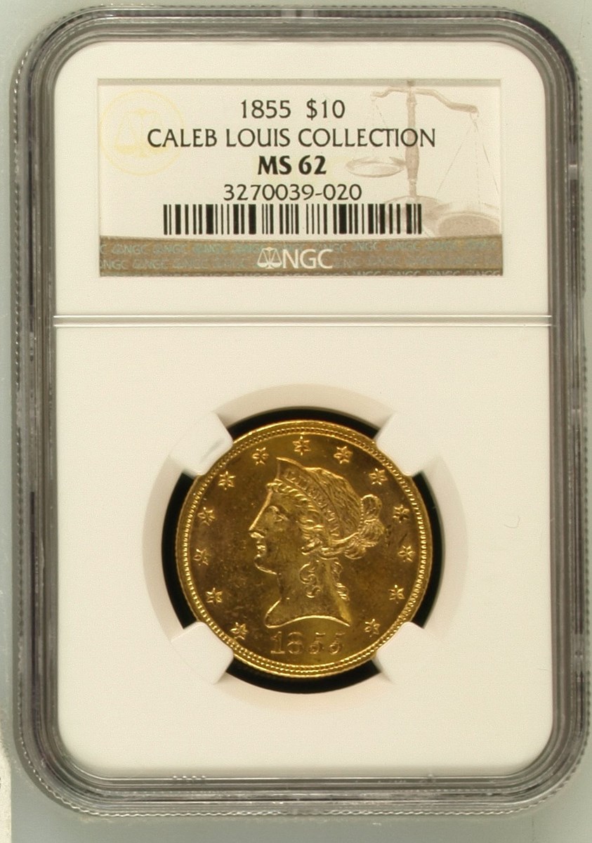 1855 $10 MS | Coin Explorer | NGC