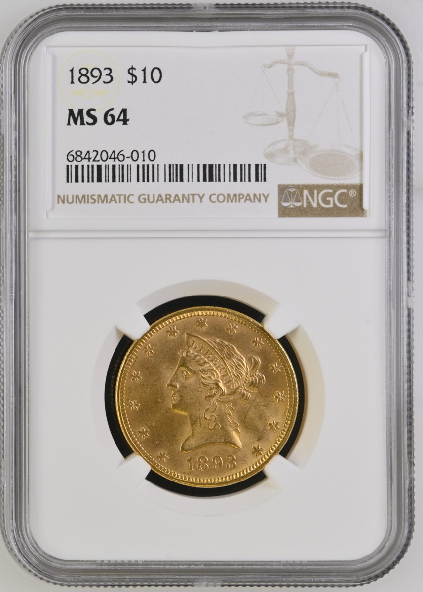 1893 $10 MS | Coin Explorer | NGC