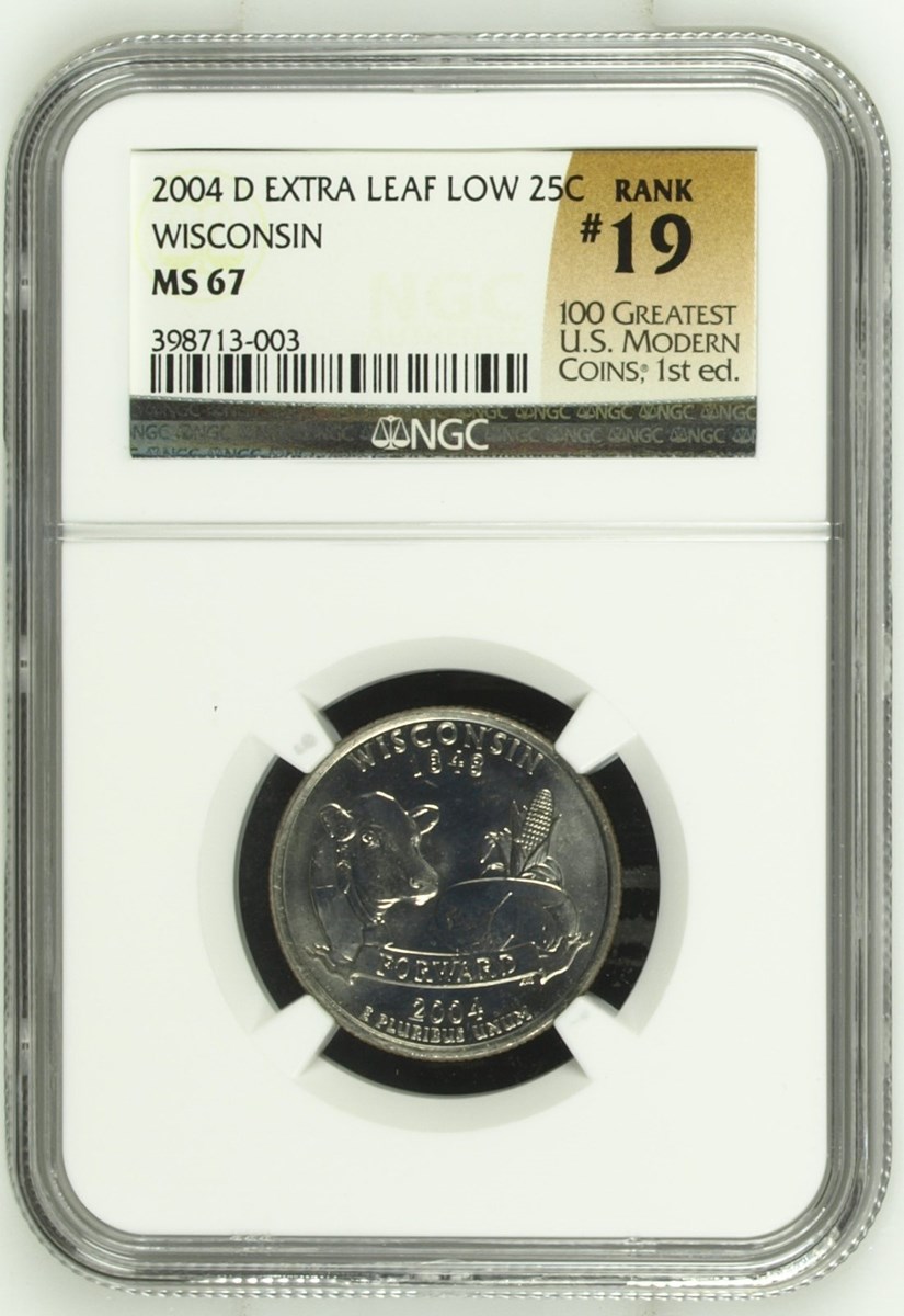 2004 D EXTRA LEAF LOW WISCONSIN 25C MS | Coin Explorer | NGC