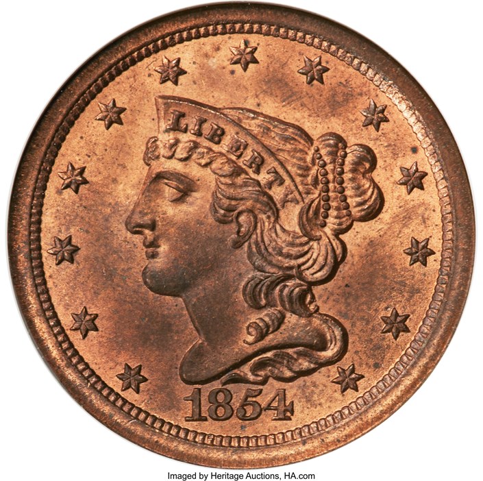 1854 C-1 1/2C MS | Coin Explorer | NGC