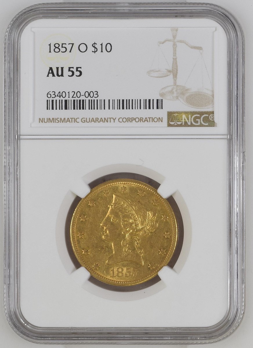 1857 O $10 MS | Coin Explorer | NGC
