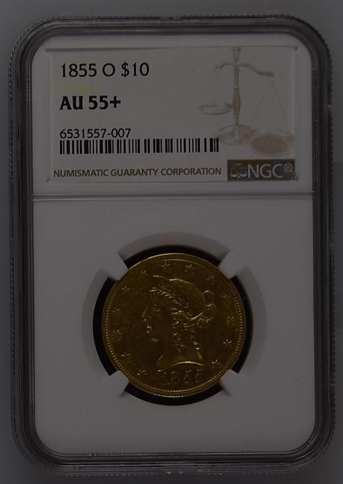 MH様10【1855】九尾彫りスフィア ゴールデンオブシディアン 1855 O $10 MS | Coin Explorer | NGC