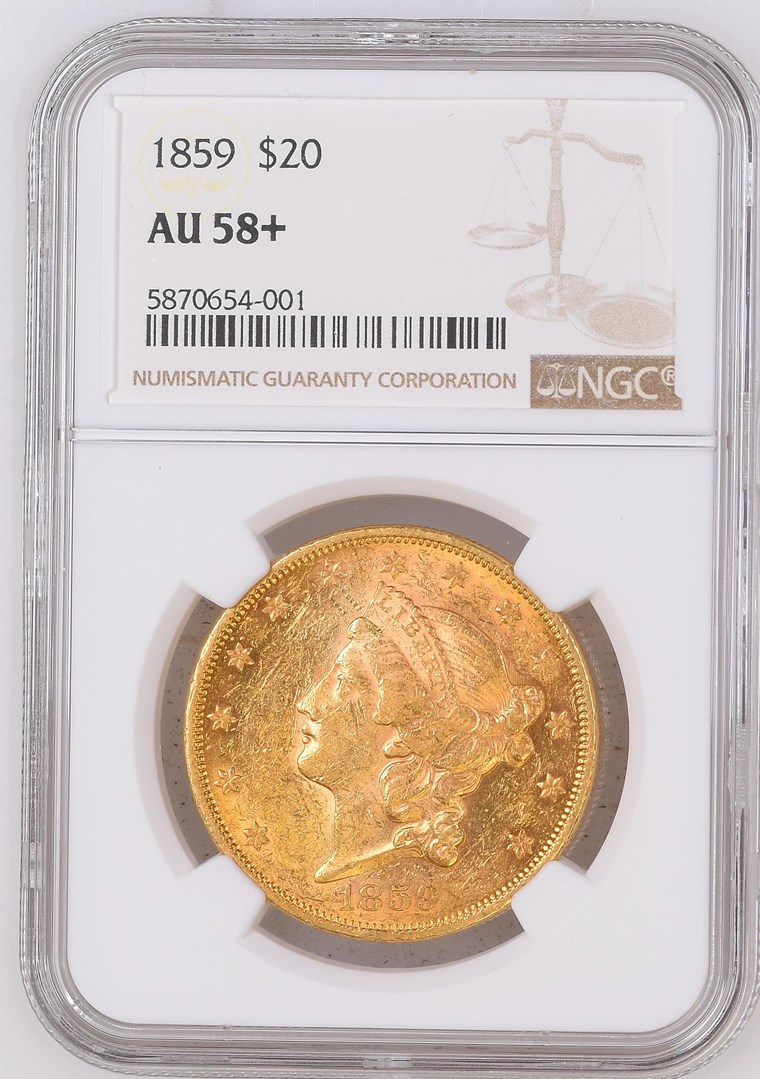 1859 $20 MS | Coin Explorer | NGC