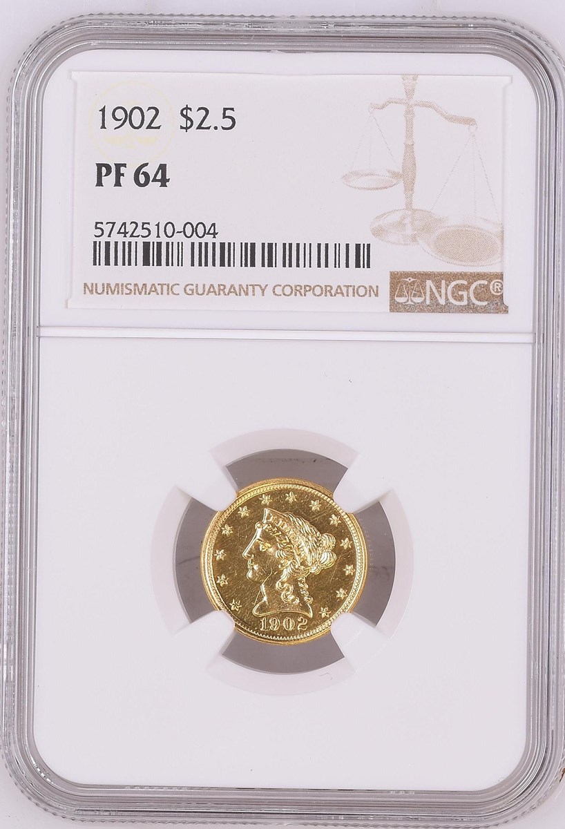 美品　NGC-AU55 ペルー 1/2Dinero 1904JF 1902 $2.5 PF | Coin Explorer | NGC
