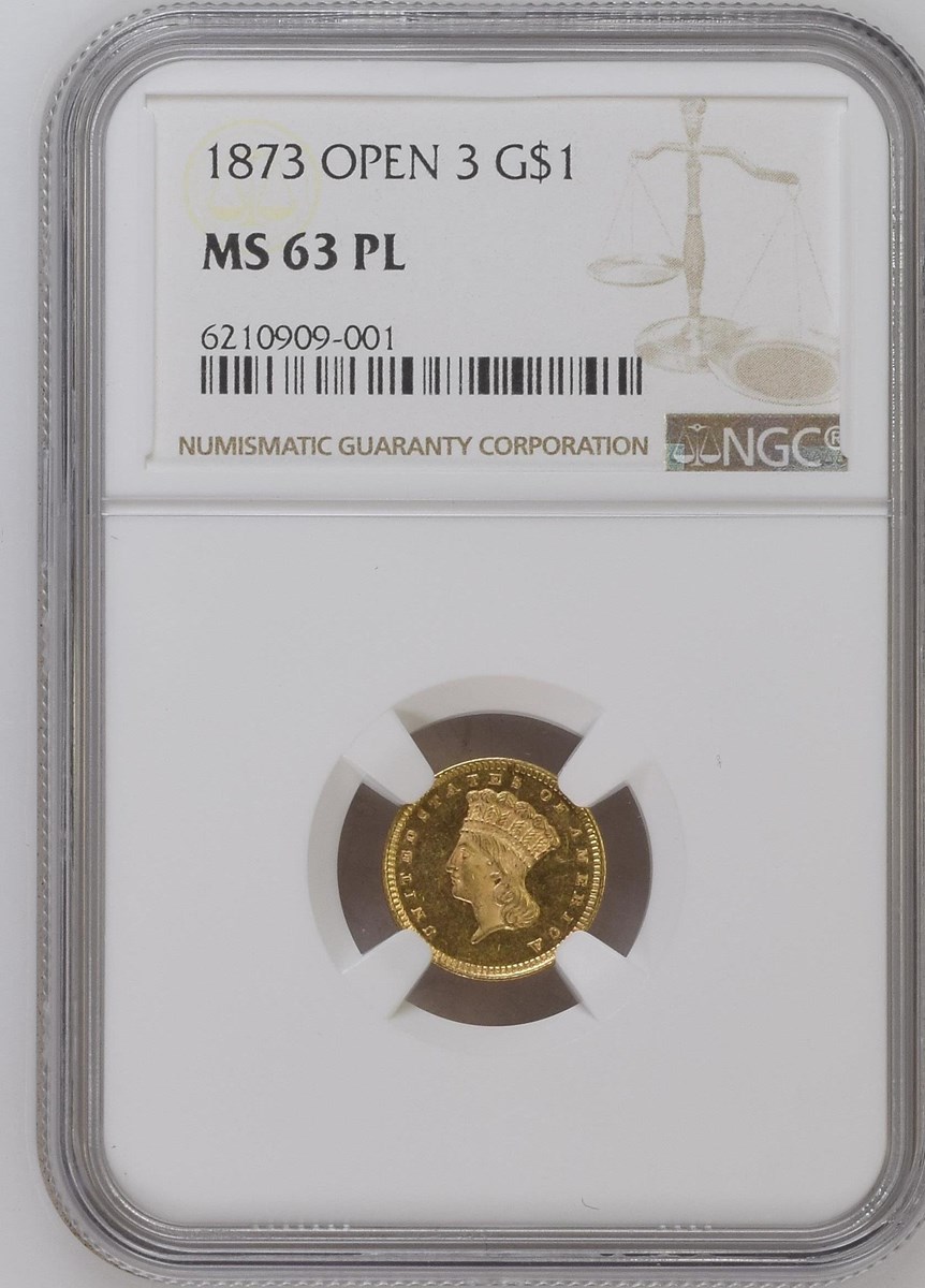 1873 OPEN 3 G$1 MS | Coin Explorer | NGC