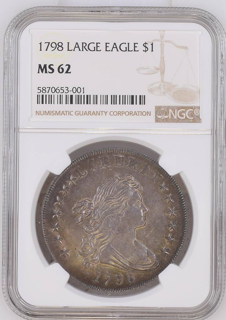 ユリヤ 1798 LARGE EAGLE $1 MS | Coin Explorer | NGC