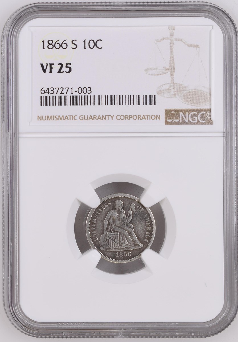 1866 S 10C MS | Coin Explorer | NGC