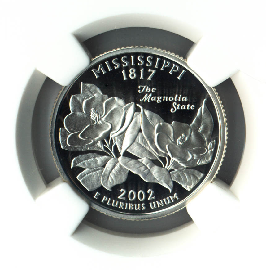 2002 S SILVER MISSISSIPPI 25C PF | Coin Explorer | NGC