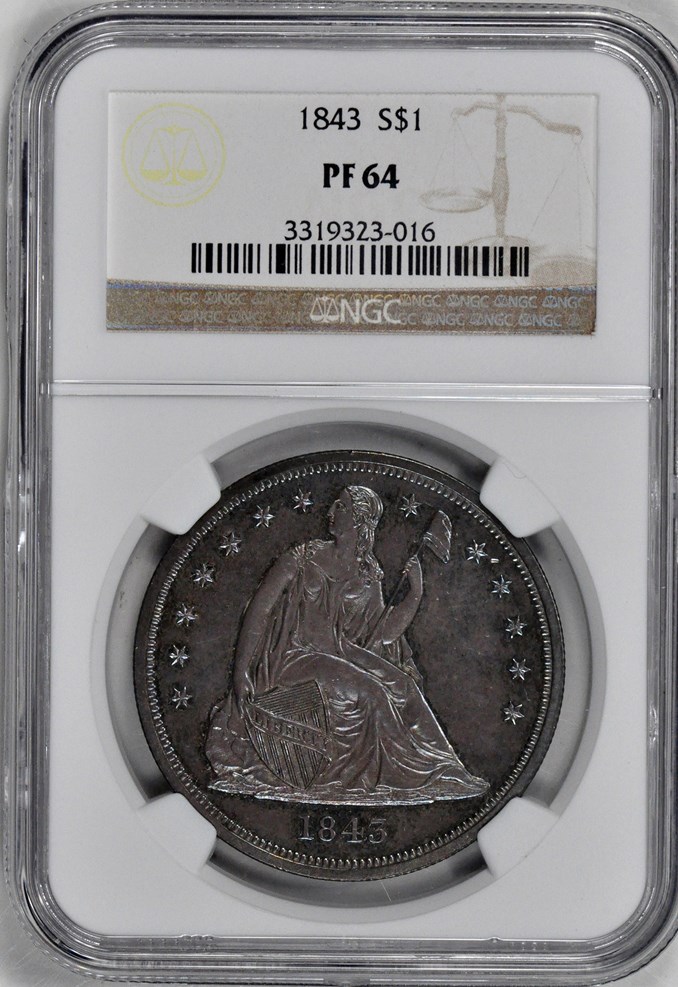 1843 $1 PF | Coin Explorer | NGC