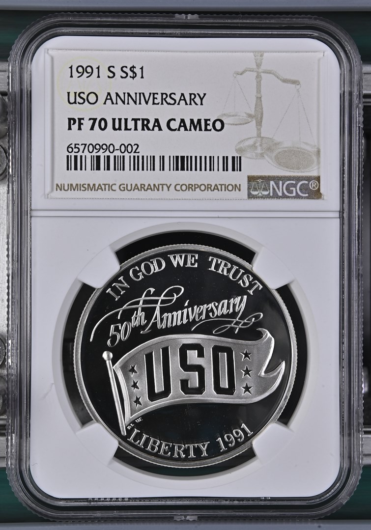 1991 S USO ANNIVERSARY S$1 PF | Coin Explorer | NGC
