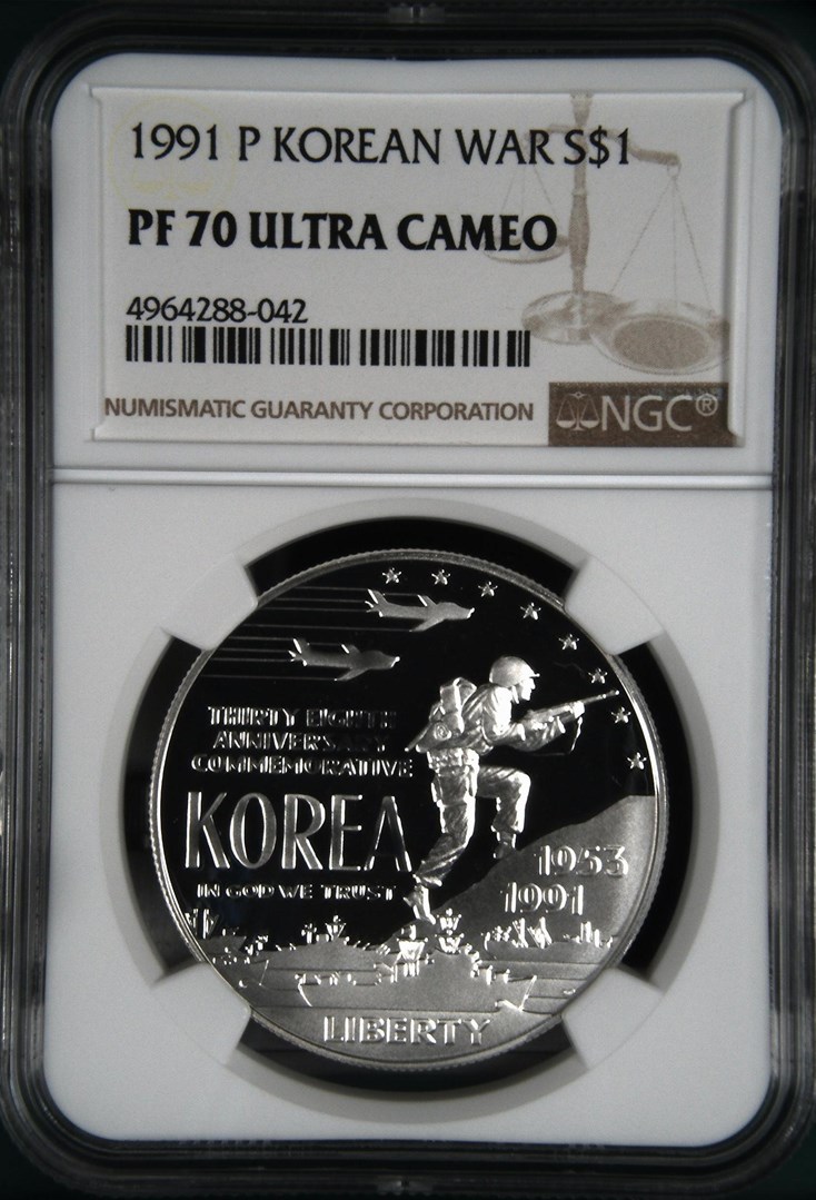 1991 P KOREAN WAR S$1 PF | Coin Explorer | NGC